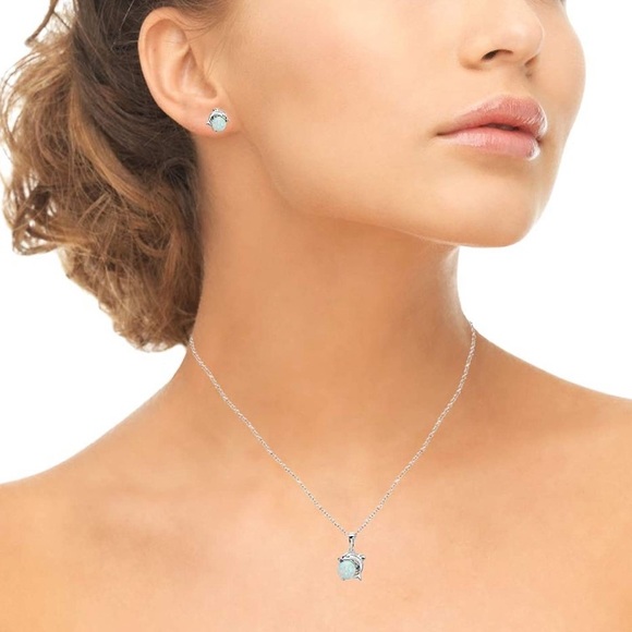 Dolphin Gemstones Sterling Silver Set - Picture 5 of 9